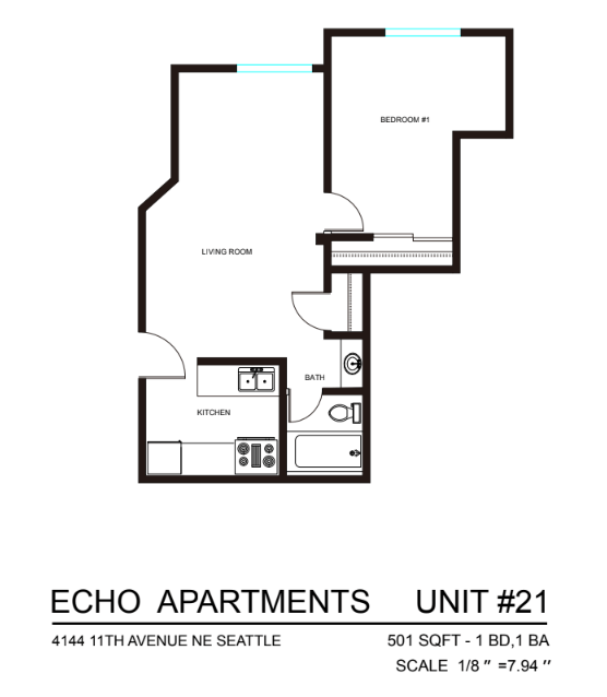 Plano de planta - Echo Apartments