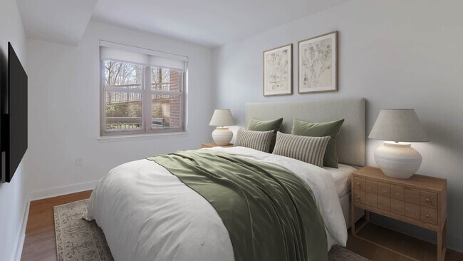 Dormitorio con suelo de madera - Park Connecticut