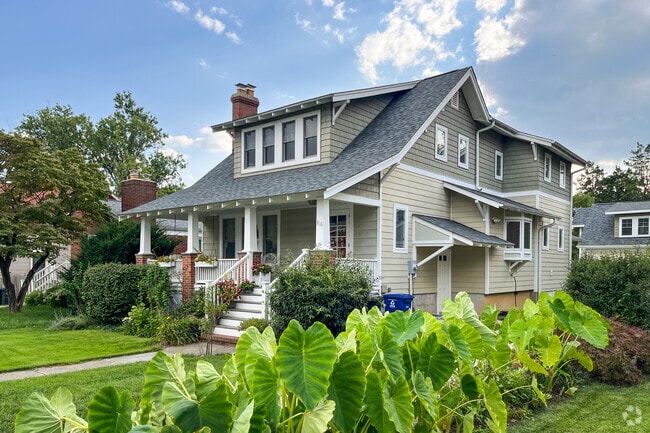 Many homes in Penrose feature a large covered front porch.