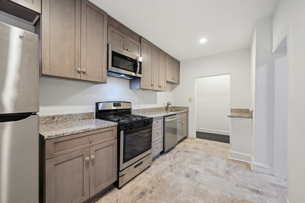 Kitchen area, dishwasher and microwave included - 2431 Linden Ave