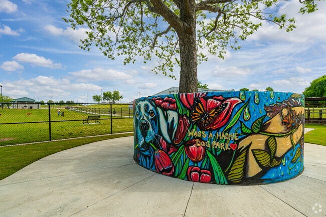 Furry residents of Waxahachie enjoy playing at Wags-a-hachie Dog Park.