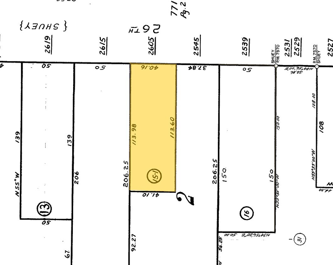 Mapa de la parcela - 2605 26th Ave