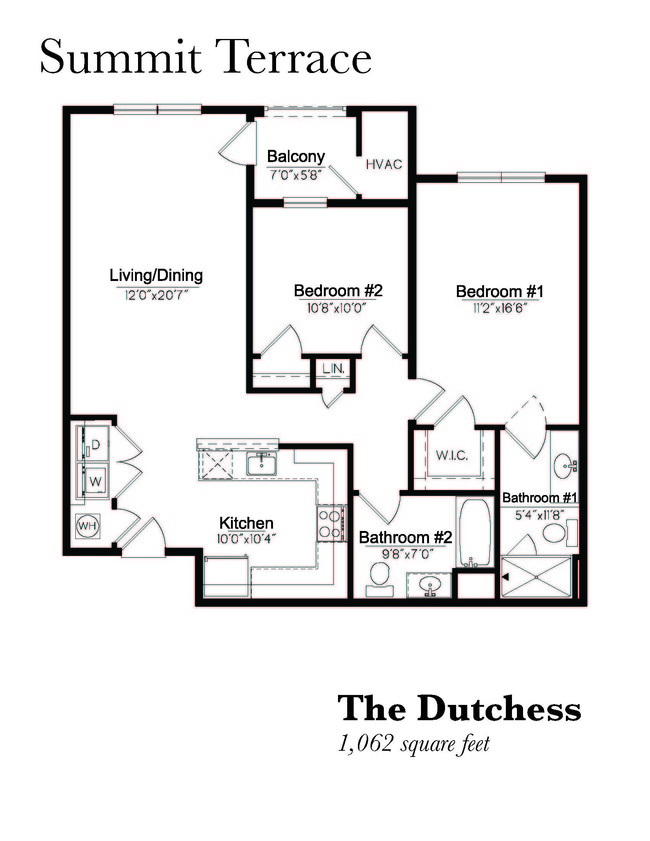 Dutchess 2HAB, 2BA - Summit Terrace Luxury Apartments