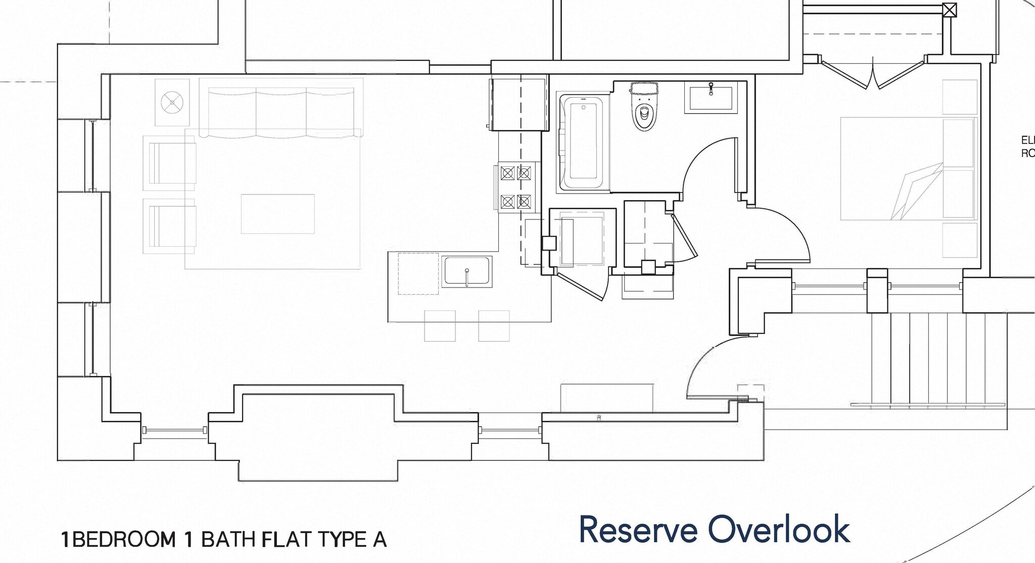 Reserve Overlook – 1 Bedroom 1 Bath, Type A