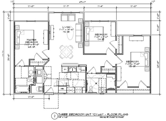 2 Bedroom Floor Plan - Mountain Laurel I & II