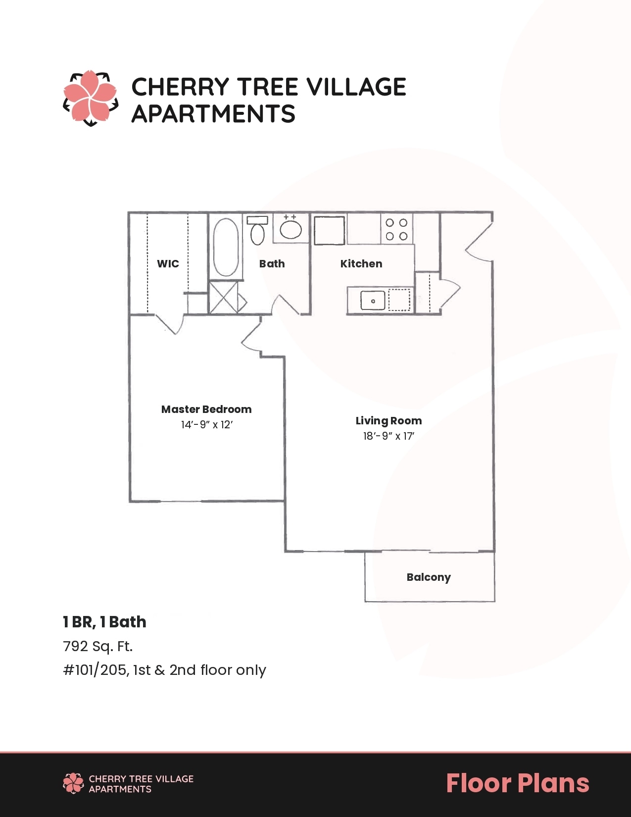 Cherry Tree Village – 1BR 1BA (A1 #205)