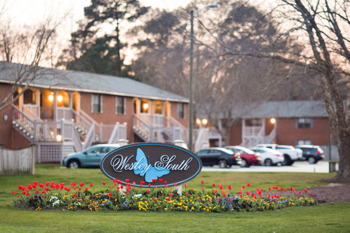 East Entrance - Wesley South at East Carolina