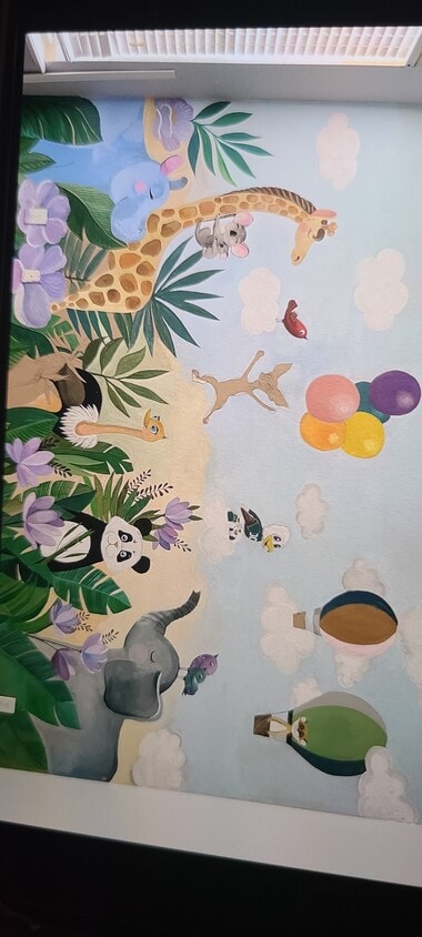 Hand painted wall in spare bedroom (now comepleted) - 6216 Raleigh St