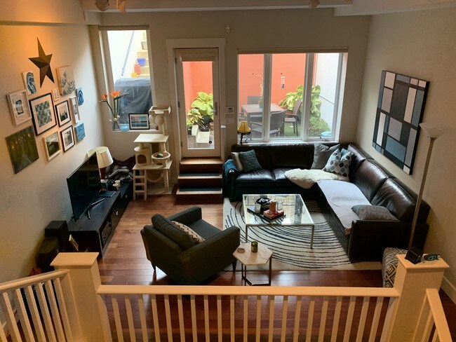 View of Living Room from Kitchen - 1830 18th St NW Apartment