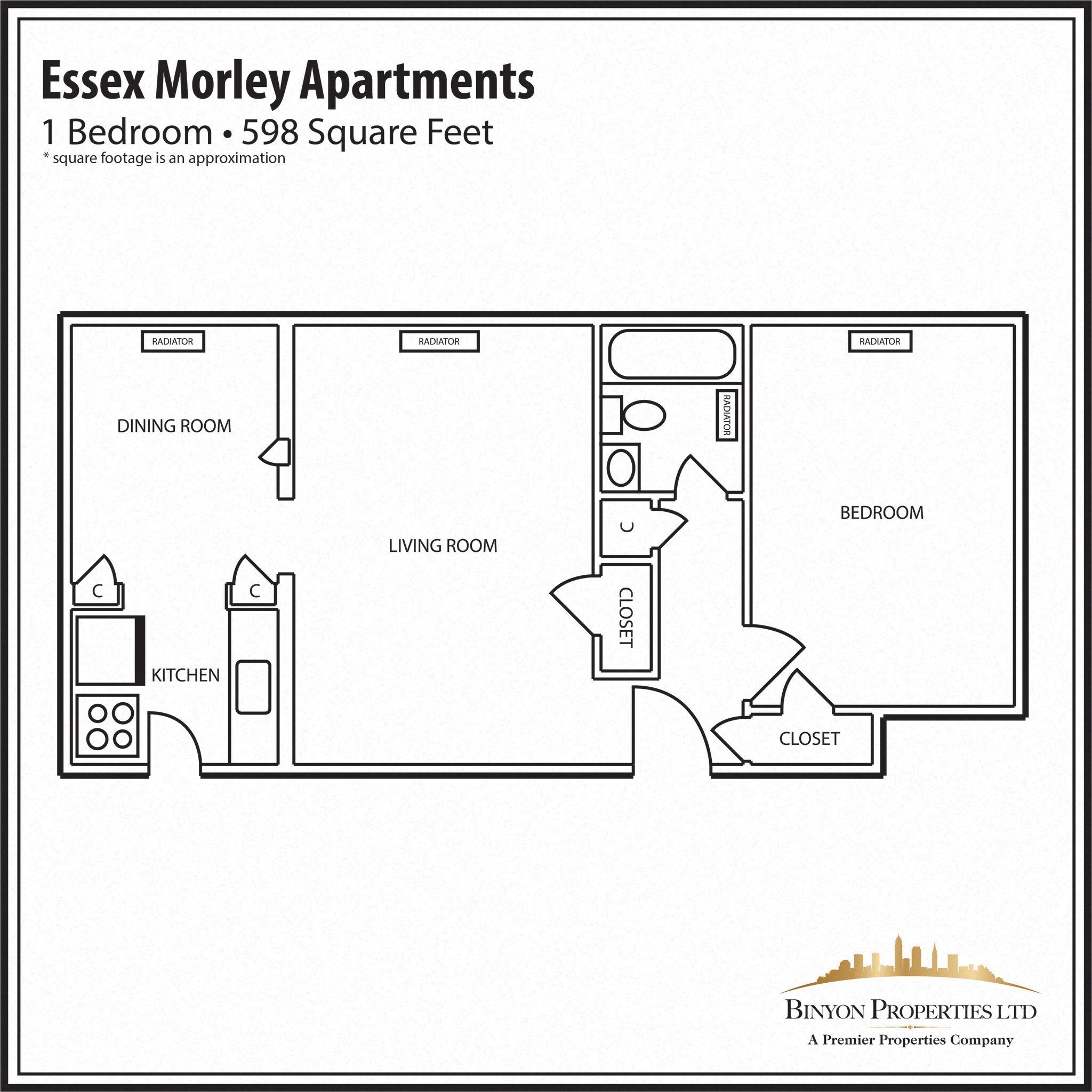 Essex-Morley and Barclay Apartments – EM 1 Bedroom