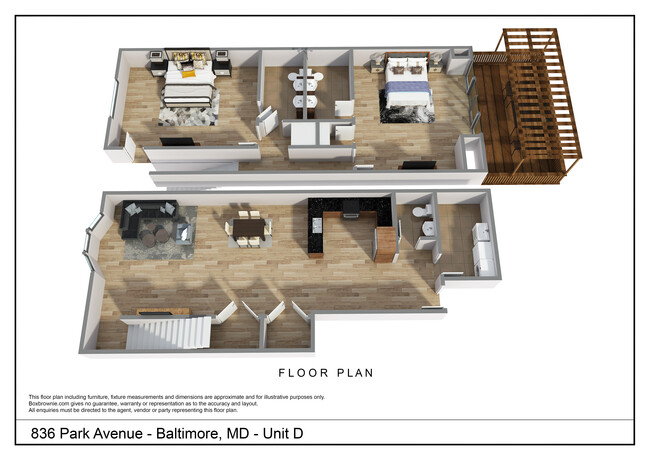 3-D Floor Plan - 836 Park Ave