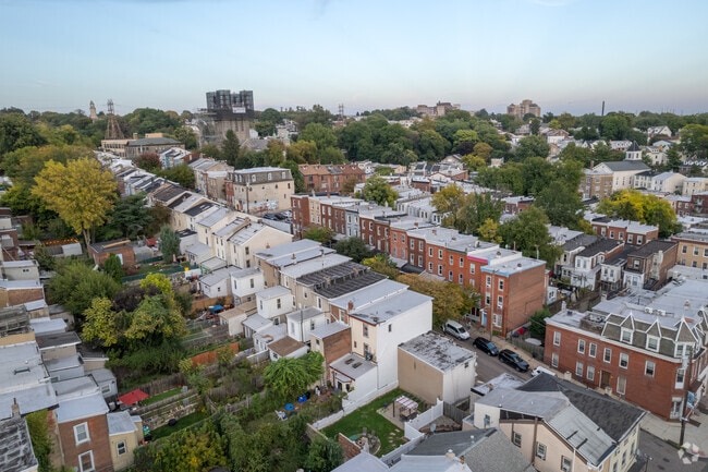 East Falls is full of different housing styles, greenery, and retail.