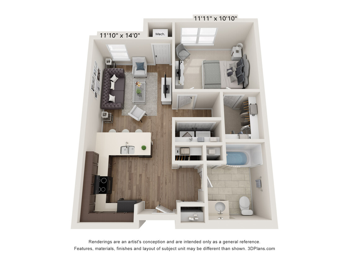 Plano de planta - Trotwood Senior Lofts