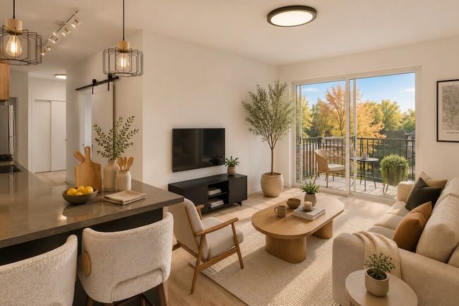 Corner Living Room - Overland Apartments