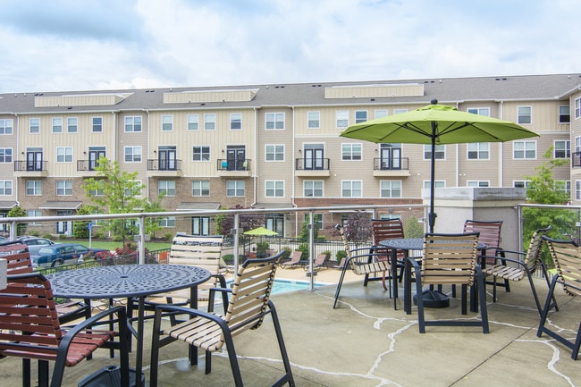 Outdoor deck and seating - The James Apartments