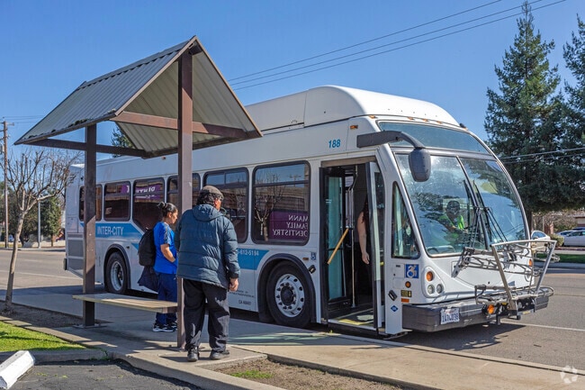 Sanger Transit has bus stops available throughout the city.
