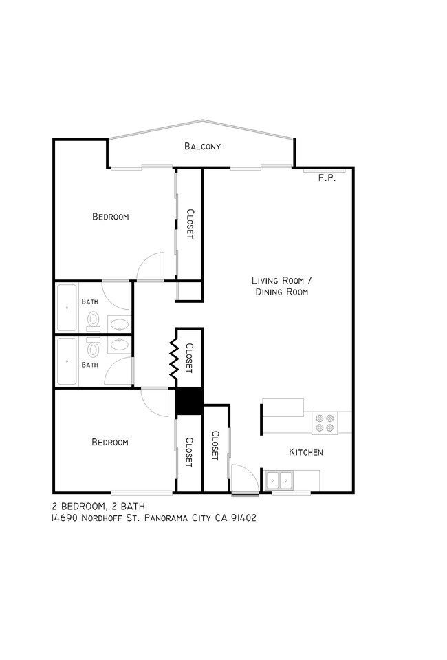 2BR/2BA - Nordhoff Tower Apartments