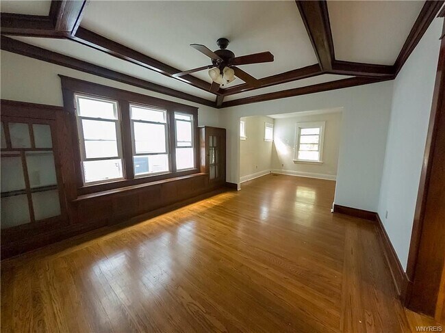 Dining Room with Original hardwood floors and built ins - 69 Wellington Rd