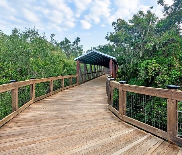 Lafayette Heritage Trail Park has a charming covered bridge