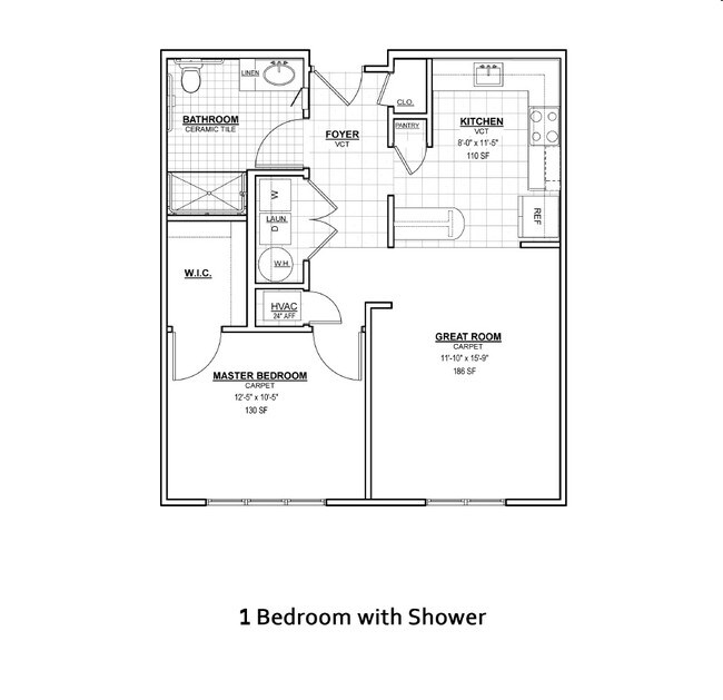 1HAB/1BA - Powell Spring Apartments