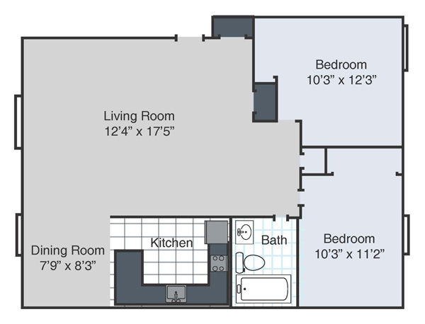 Dos habitaciones - Happy Hollow Apartments