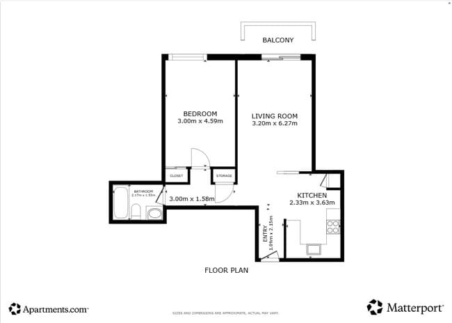 1BR, 1BA - 561SF - 2415 Avenue Madison