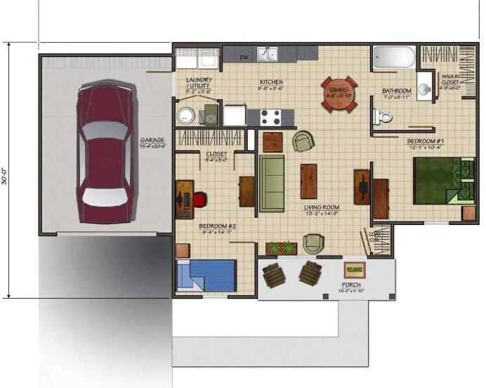 Plano de planta - Fountain Creek Senior Villas