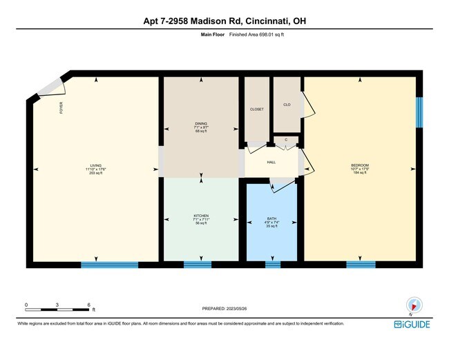 1x1 Basement Floorplan - 2954-2958 Madison Rd