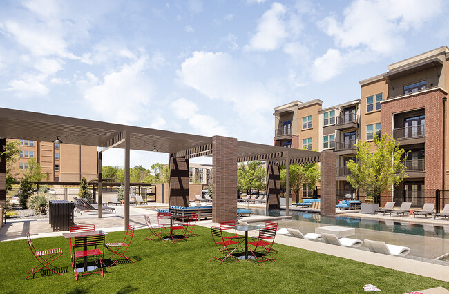 Poolside Game Area with Cornhole Boards - Bexley on Main