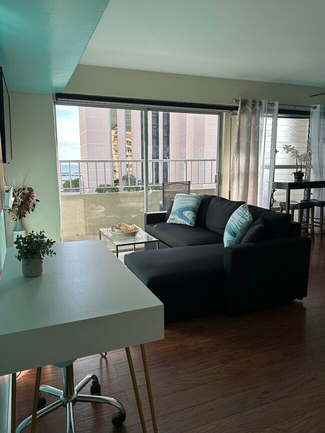 Living Room w Separate Desk and chair - 1690 Ala Moana Blvd