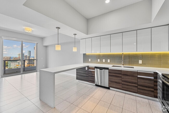 1 habitación, 1 baño - 730 pies cuadrados - Cocina/sala de estar - Brickell View Terrace