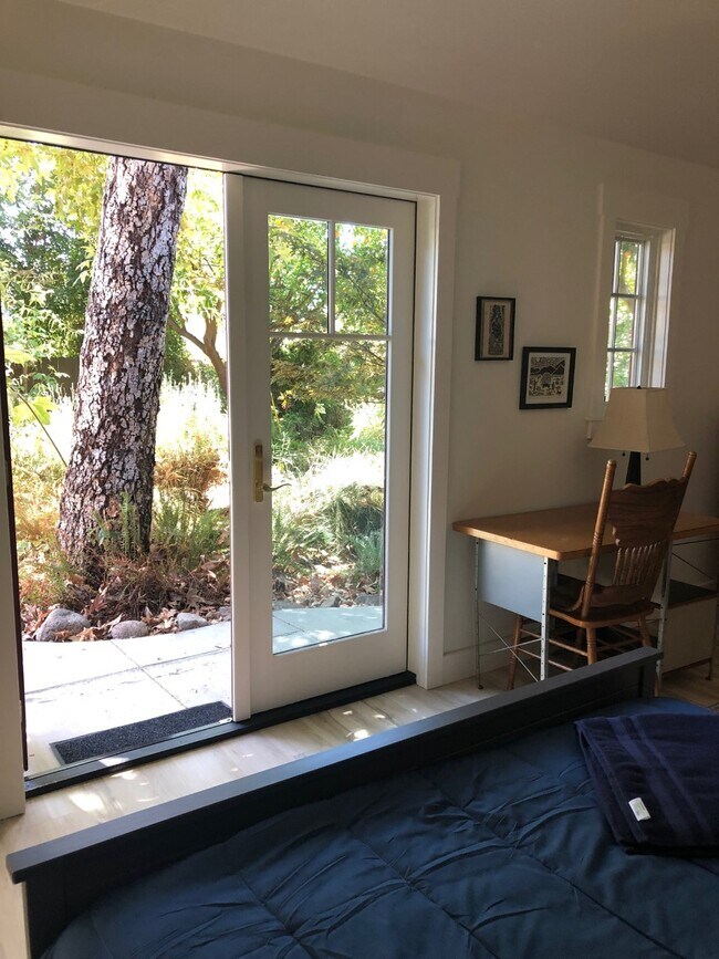 Desk and french doors to garden - 1228 Stratford Ave