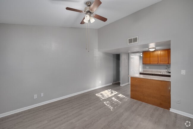 1BR, 1BA - 560SF - Living Room 2nd Angle - Woodside Villas Apartments