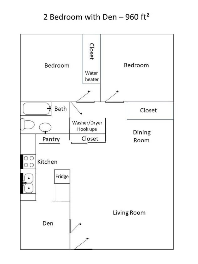 Primary Photo - Two bedroom with den! Washer/Dryer in unit!