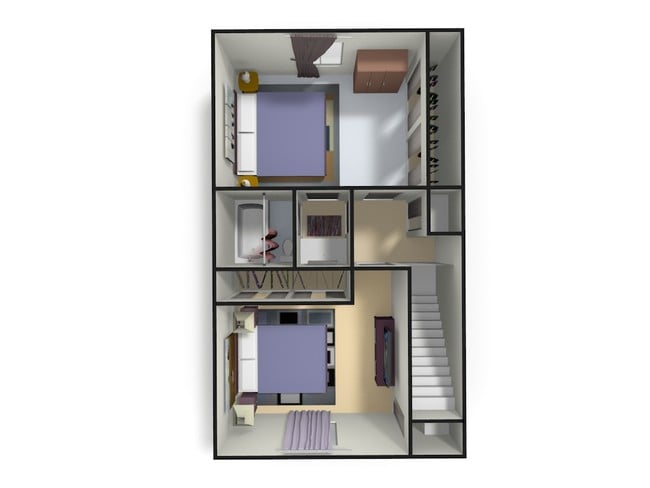 2nd Floor 3-D - Hickory Trace Village Apartments