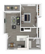 1 Bed 1 Bath Plan A