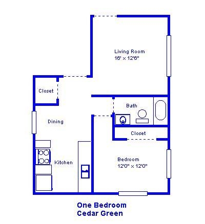 1HAB/1BA - Cedar Green Apartments