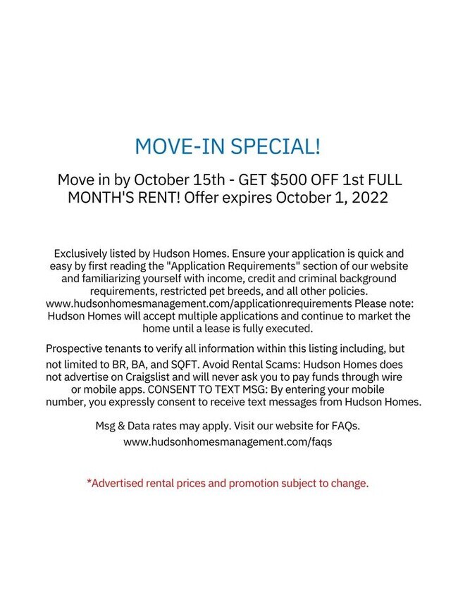Move In By October 15th GET 500 OFF 1ST... House for Rent in San