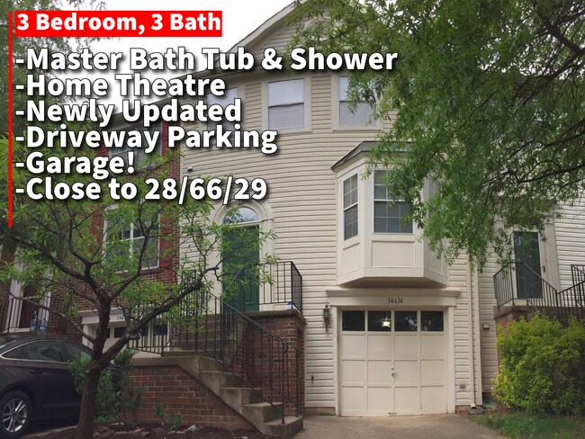 Casa adosada de 3 habitaciones y 4 baños en Sully Station con garaje. - 14614 Stream Pond Dr
