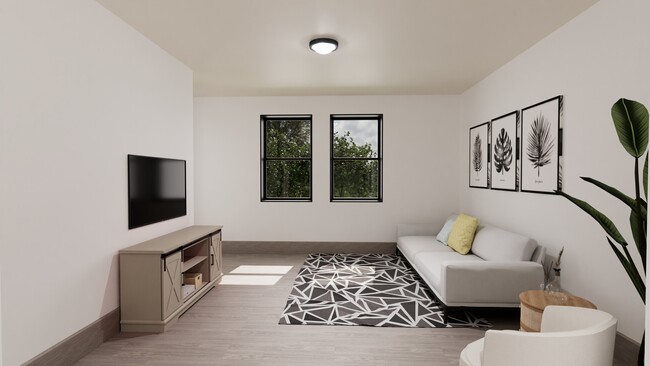 Unit Interior - Rendering (Living Room) - Residences at DeForest Yards