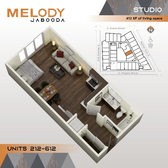 Studio C squared 212-612 - Melody Jabooda Apartments