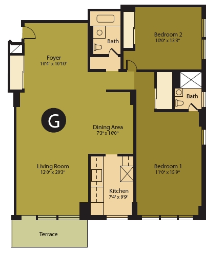 2HAB/2BA - Falcon Apartments