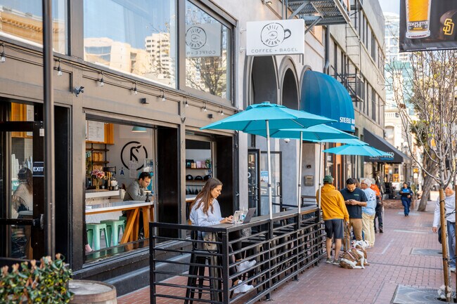 Spill the Beans Coffee and Bagel in East Village is a hip spot to grab a bite and a pick-me-up.