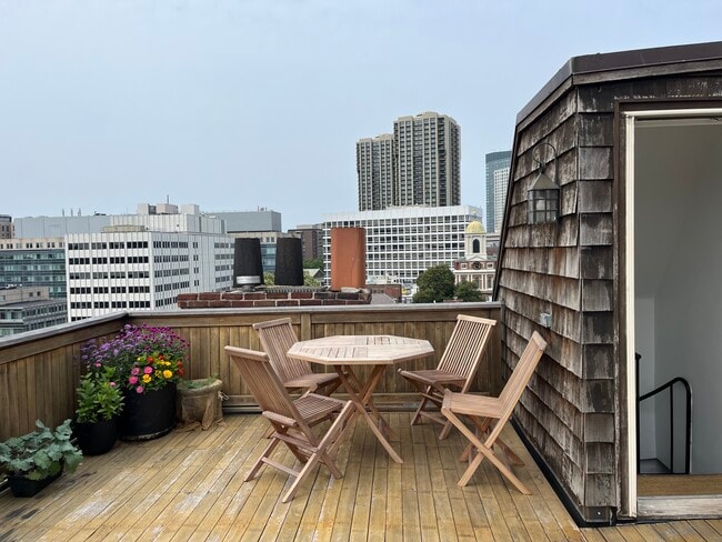Private outdoor patio with views of city - 24 Hancock St