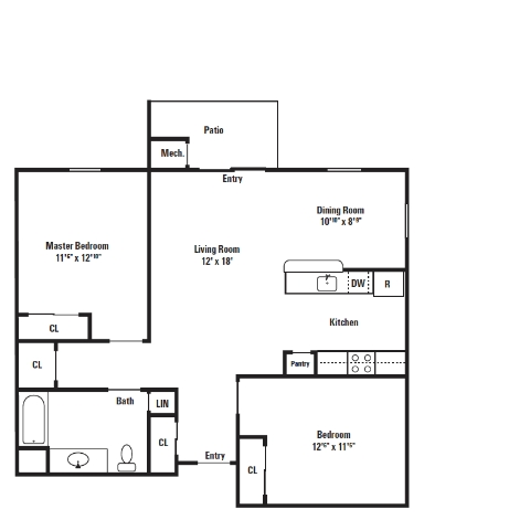 2HAB/1BA - Linden Lake Senior Apartments