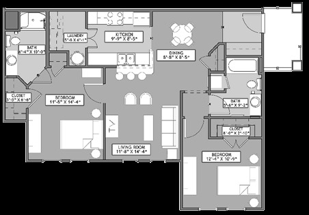 1BR/1BA - Forrester Senior Village