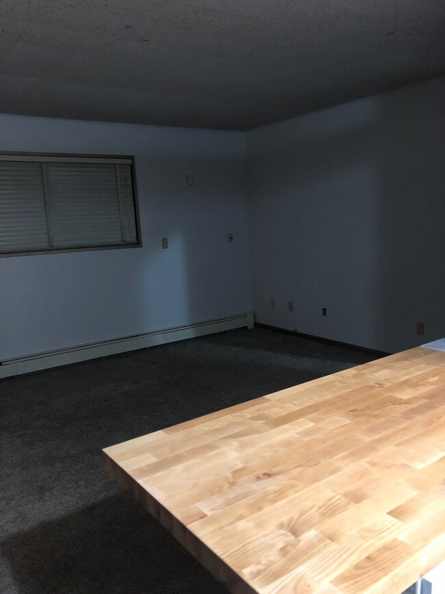 Living room has fresh paint and open concept to kitchen. - 210 27th St NE