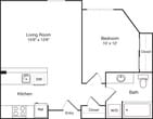 1 Bedroom C no balcony