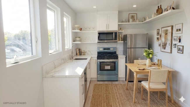 Designer Kitchen with Floating Shelves for your Dishware and Memorabilia - 3355 Virginia Ave