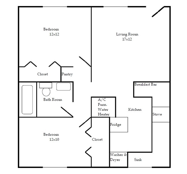 2BR/1BA - Sycamore Apartments